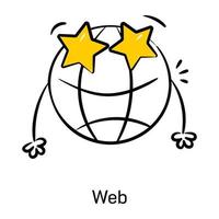 Hand drawn icon of web designed in vector format