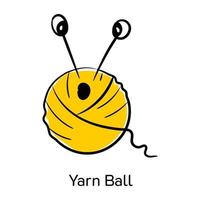 Get your hands on this yarn ball icon, hand drawn style vector