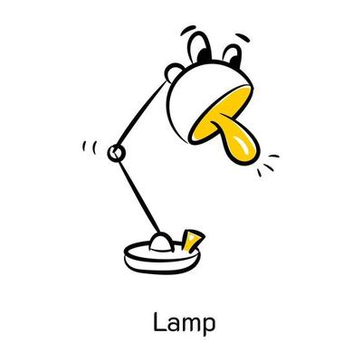 A customizable hand drawn icon of lamp