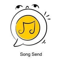 A scalable hand drawn icon of song send vector