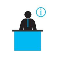 Information center silhouette icon. Administrator. Support. Isolated vector illustration