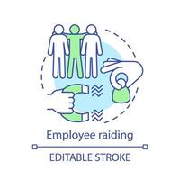 Employee raiding concept icon. Talent poaching idea thin line illustration. Competitive recruiting. Enforced hiring. Employee enticement, attraction. Vector isolated outline drawing. Editable stroke