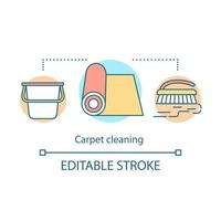 Carpet cleaning concept icon. Additional cleanup service idea thin line illustration. Vacuuming rug. Laminate washing. Floor mopping. Vector isolated outline drawing. Editable stroke