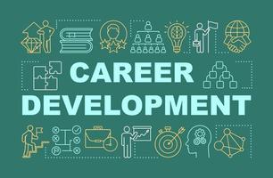 Career development word concepts banner. Personal growth presentation. Job opportunity. Isolated typography idea with linear icons. Achievement, success, improvement vector outline illustration