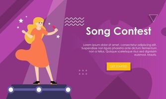 Song contest on stage illustration concept vector