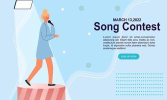 Song contest on stage illustration concept vector