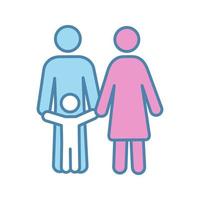 Child support color icon. Family. Childcare. Happy parenthood. Isolated vector illustration