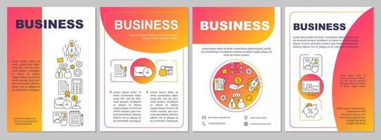 Business development brochure template layout. Flyer, booklet, leaflet print design with linear illustrations. Startup launch. Management. Vector page layouts for magazines