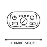 VR headset HUD linear icon. Head-up display. Thin line illustration. Game player visual interface. Virtual reality mask, glasses. Contour symbol. Vector isolated outline drawing. Editable stroke