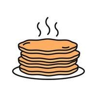 Pancakes stack color icon. Isolated vector illustration