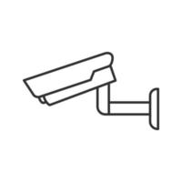 Surveillance camera linear icon. Security system. Cctv. Thin line illustration. Contour symbol. Vector isolated outline drawing