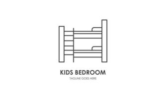 icono lineal de muebles de habitación para bebés y niños vector