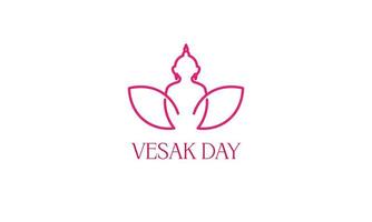 Happy vesak day or buddha purnima logo design vector