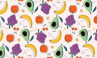 Fruit collection in flat hand drawn style illustrations vector