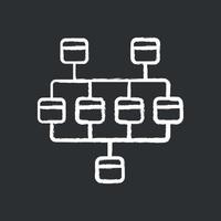 Network diagram chalk icon. Cluster diagram. Vertices and edges of graph. Computer science. Network graphical chart. Computers structure. Interconnected system. Isolated vector chalkboard illustration