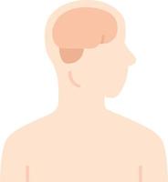 cerebro sano diseño plano icono de color de sombra larga. órgano humano en buen estado de salud. funcionamiento del sistema nervioso. parte interna del cuerpo en buen estado. saludable salud mental. ilustración de silueta vectorial vector