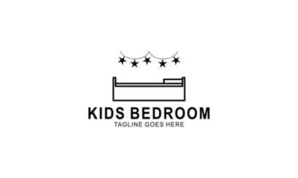 Baby and children room furniture linear icon vector