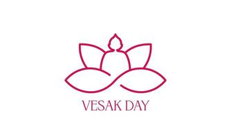 Happy vesak day or buddha purnima logo design vector