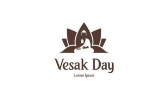 Happy vesak day or buddha purnima logo design vector