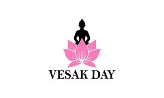 Happy vesak day or buddha purnima logo design vector