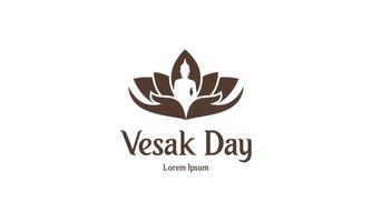 feliz día de vesak o diseño del logotipo de buddha purnima vector