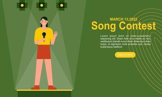 Song contest on stage illustration concept vector