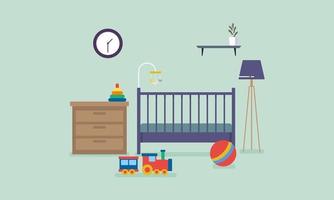 Kids room decor logo. Furniture room for children vector