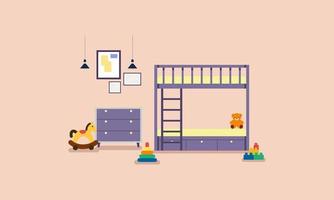 Kids room decor logo. Furniture room for children vector