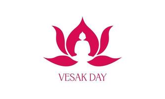 Happy vesak day or buddha purnima logo design vector