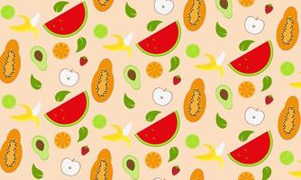 Fruit collection in flat hand drawn style illustrations vector