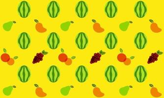 colección de frutas en ilustraciones de estilo plano dibujado a mano vector