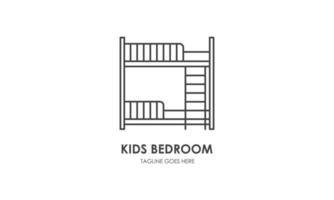 Baby and children room furniture linear icon vector