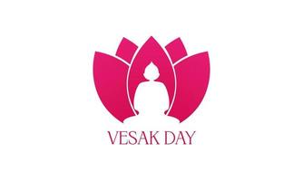 feliz día de vesak o diseño del logotipo de buddha purnima vector