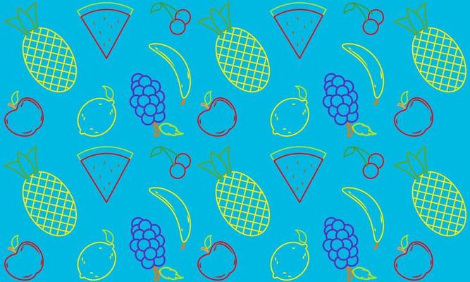 Fruit collection in flat hand drawn style illustrations