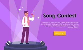 Song contest on stage illustration concept vector