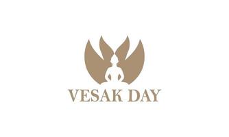 Happy vesak day or buddha purnima logo design vector