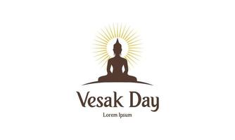 feliz día de vesak o diseño del logotipo de buddha purnima vector