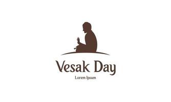 Happy vesak day or buddha purnima logo design vector