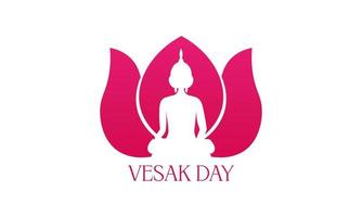 feliz día de vesak o diseño del logotipo de buddha purnima vector