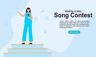 Song contest on stage illustration concept vector