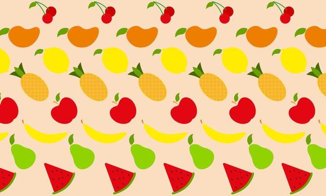 Fruit collection in flat hand drawn style illustrations