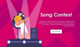 Song contest on stage illustration concept vector
