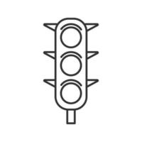 Traffic lights linear icon. Thin line illustration. Traffic semaphore. Stop lights. Contour symbol. Vector isolated outline drawing