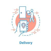 Delivery waiting time concept icon. Shipping service idea thin line illustration. Parcel tracking. Vector isolated outline drawing