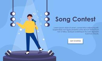 Song contest on stage illustration concept vector