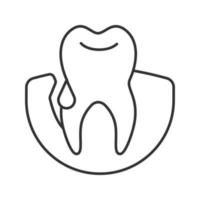 Gum bleeding linear icon. Thin line illustration. Gingivitis. Contour symbol. Vector isolated outline drawing