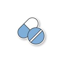 Pills patch. Medications. Color sticker. Vector isolated illustration