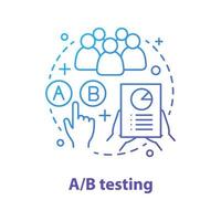 A B testing concept icon. Lead generation. Advertising campaign idea thin line illustration. Digital marketing metrics, tools. Vector isolated outline drawing