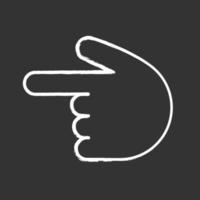 Backhand index pointing left chalk icon. Turn left finger pointer. Hand gesture emoji. Isolated vector chalkboard illustration