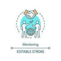 Mentoring concept icon. Personal growth and success. Career development. Skill improvement. Management idea thin line illustration. Vector isolated outline drawing. Editable stroke